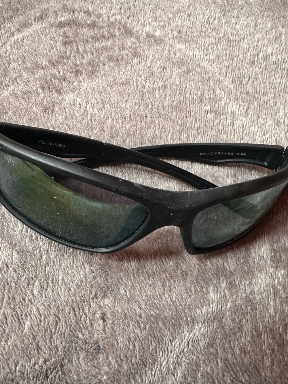 Shady Rays X Series Black Polarized Sport Wrap Sunglasses S/R Logo Unisex